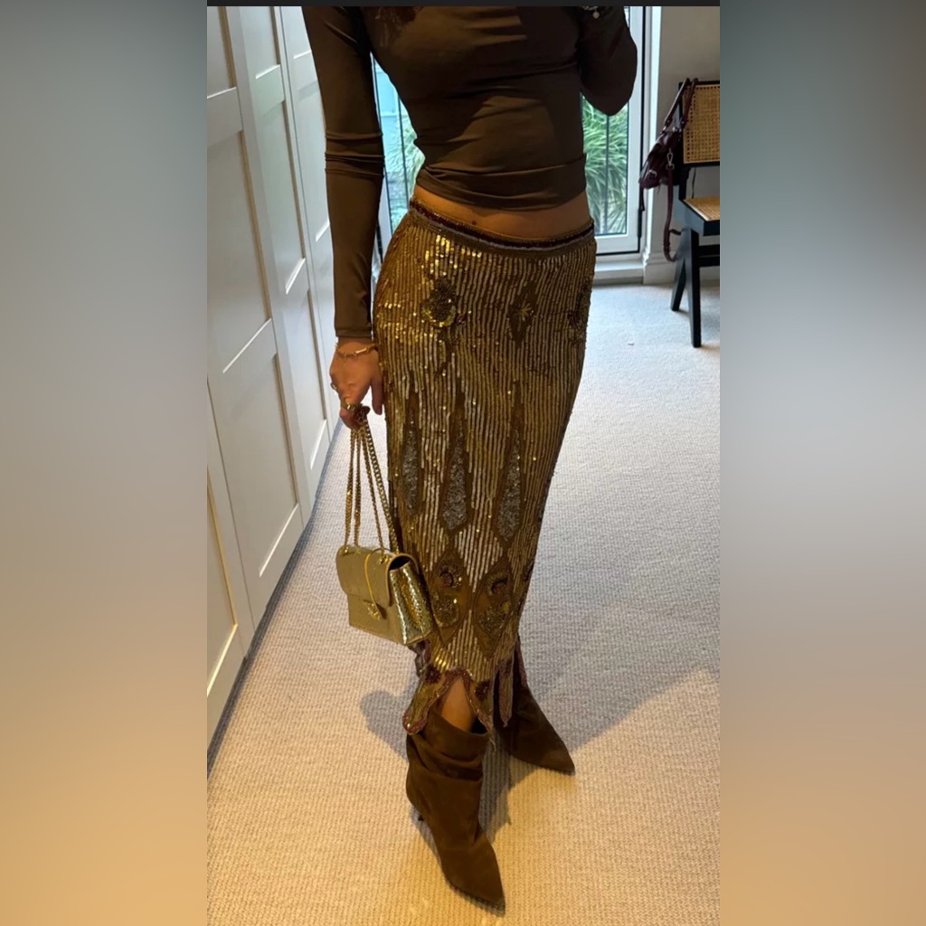 Zara Zw Collection Limited Edition Embroidered Skirt